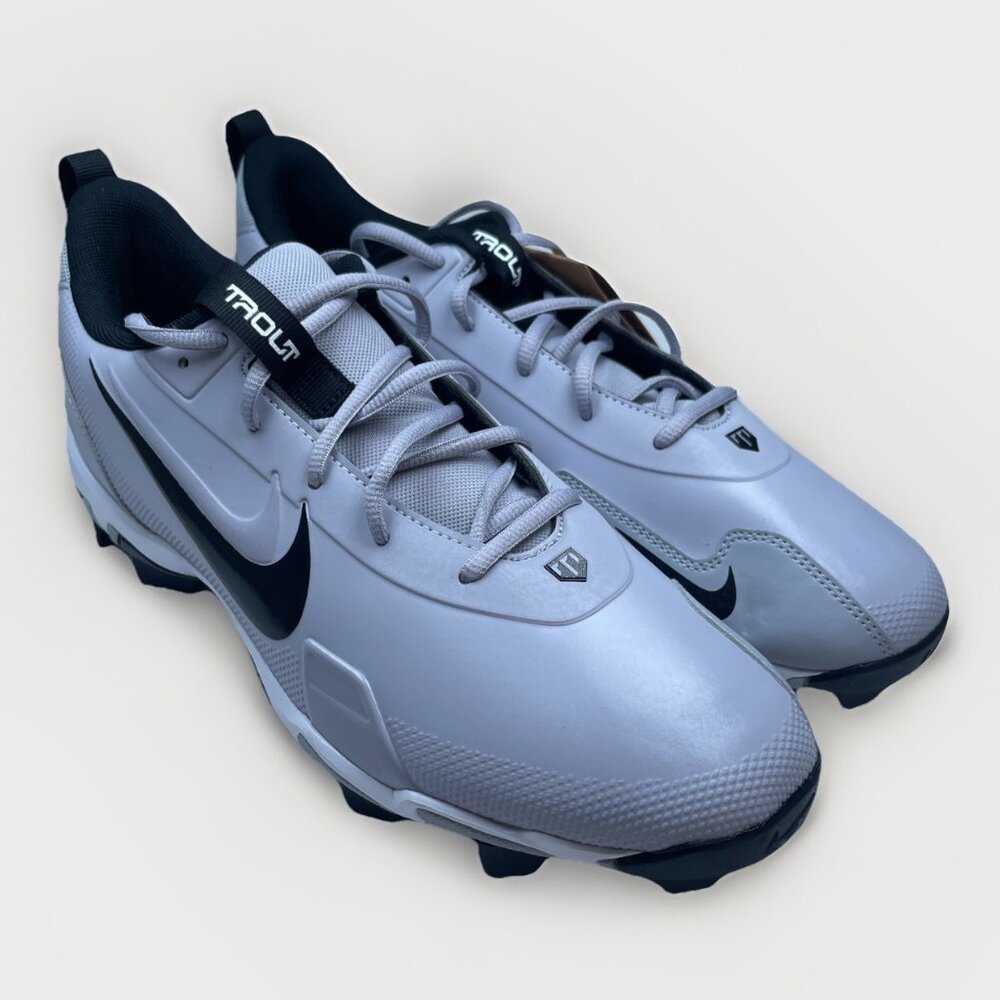 Nike Men’s Athletic Cleats — Light Gray with Black Swoosh